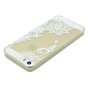 Coque en TPU transparente motif floral iPhone 5 5s SE 2016 - Blanc