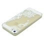 Coque transparente en TPU &agrave; motif floral compatible avec iPhone 5 5s SE 2016 - Blanc