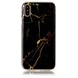 Coque en marbre TPU Marble Cover compatible avec iPhone X XS - Noir Or