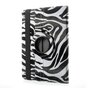 &Eacute;tui standard &agrave; couverture rotative Zebra compatible avec iPad 2017 2018 - Noir Blanc