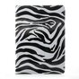 &Eacute;tui standard &agrave; couverture rotative Zebra compatible avec iPad 2017 2018 - Noir Blanc