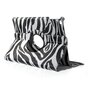 &Eacute;tui standard &agrave; couverture rotative Zebra compatible avec iPad 2017 2018 - Noir Blanc