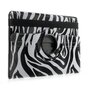 &Eacute;tui standard &agrave; couverture rotative Zebra compatible avec iPad 2017 2018 - Noir Blanc