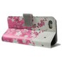 Blossom Bees compatible avec iPhone 5 5s SE 2016 &eacute;tui portefeuille en cuir artificiel - Rose Blanc
