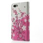 Blossom Bees compatible avec iPhone 5 5s SE 2016 &eacute;tui portefeuille en cuir artificiel - Rose Blanc