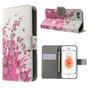 Blossom Bees compatible avec iPhone 5 5s SE 2016 &eacute;tui portefeuille en cuir artificiel - Rose Blanc
