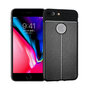 Cuir Litchi Grain compatible avec &eacute;tui TPU iPhone 7 Plus 8 Plus - Noir