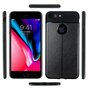 Cuir Litchi Grain compatible avec &eacute;tui TPU iPhone 7 Plus 8 Plus - Noir