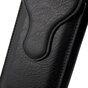 Pochette en cuir double couverture compatible avec iPhone universel - Mousqueton noir