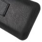 Pochette en cuir double couverture compatible avec iPhone universel - Mousqueton noir