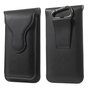 Pochette en cuir double couverture compatible avec iPhone universel - Mousqueton noir