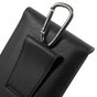 Pochette en cuir double couverture compatible avec iPhone universel - Mousqueton noir