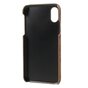 Coque rigide en bois grain compatible avec iPhone X XS - marron