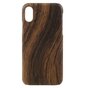 Coque rigide en bois grain compatible avec iPhone X XS - marron