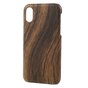 Coque rigide en bois grain compatible avec iPhone X XS - marron