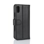 &Eacute;tui &agrave; cartes portefeuille en cuir v&eacute;ritable compatible avec iPhone X XS - Noir