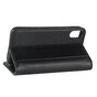 &Eacute;tui &agrave; cartes portefeuille en cuir v&eacute;ritable compatible avec iPhone X XS - Noir