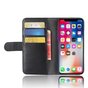 &Eacute;tui &agrave; cartes portefeuille en cuir v&eacute;ritable compatible avec iPhone X XS - Noir