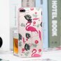 Coque en TPU &agrave; paillettes tropicales Flamingo compatible avec iPhone 7 Plus 8 Plus - Rose Transparent Vert