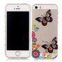 Fleurs de papillon transparentes TPU coque compatible avec iPhone 5 5s SE 2016 - Color&eacute;