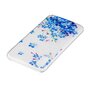 Coque iPhone X XS en TPU Transparent Flower Bush - Bleue