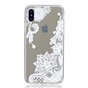 Dentelle Florale Transparente la coque TPU compatible avec iPhone X XS - Blanc