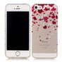 Coque Amour Coque Fleurs TPU iPhone 5 5s SE 2016 - Transparent Rouge Rose