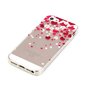 Coque en TPU Hearts Love Flowers compatible avec iPhone 5 5s SE 2016 - Transparent Rouge Rose