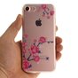 Coque iPhone 7 8 SE 2020 SE 2022 Transparent Blanches Branches TPU - Rose Violet