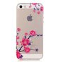 Coque Transparente en TPU Branches de Fleurs compatible avec iPhone 5 5s SE 2016 - Rose Violet