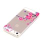 Coque Transparente en TPU Branches de Fleurs compatible avec iPhone 5 5s SE 2016 - Rose Violet