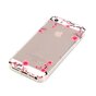 Branches de fleurs gracieuses transparentes coque en TPU compatible avec iPhone 5 5s SE 2016 - Rose Noir