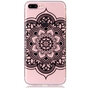 Fleur de Mandala Transparente la coque TPU compatible avec iPhone 7 Plus 8 Plus - Noir