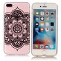 Fleur de Mandala Transparente la coque TPU compatible avec iPhone 7 Plus 8 Plus - Noir