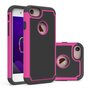 Coque en plastique silicone en deux parties adapt&eacute;e aux goujons iPhone 7 8 - Rose Noir