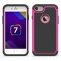 &Eacute;tui en plastique en silicone en deux parties pour iPhone 7 8 - Rose Noir
