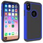 Coque en silicone hybride en deux parties pour iPhone X XS - Bleu Noir