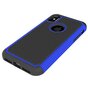 Coque en silicone hybride en deux parties pour iPhone X XS - Bleu Noir