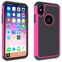 Coque iPhone X XS en Silicone Hybride Plastique Hybride Deux Pi&egrave;ces - Rose Noir