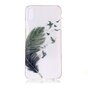 Coque flexible en TPU oiseaux et plumes compatible avec iPhone XR - Transparente
