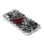Coque Papillon Fleurs en Dentelle Transparente TPU compatible avec iPhone XR - Noir Rouge