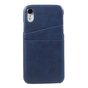 Duo Cardslot Wallet Card Cover Cuir compatible avec iPhone XR - Bleu