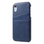 Duo Cardslot Wallet Card Cover Cuir compatible avec iPhone XR - Bleu