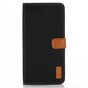 Portefeuille en cuir Porte-cartes Biblioth&egrave;que iPhone XR - Noir Marron