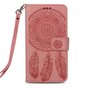 Portefeuille Biblioth&egrave;que Dreamcatcher Porte-cartes compatible avec iPhone XR - Rose