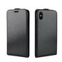&Eacute;tui &agrave; rabat en cuir Crazy Horse avec porte-cartes compatible avec iPhone XR - Noir