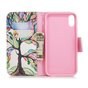 &Eacute;tui portefeuille en cuir color&eacute; Arbre compatible avec iPhone XR - Color&eacute;
