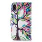 &Eacute;tui portefeuille en cuir color&eacute; Arbre compatible avec iPhone XR - Color&eacute;
