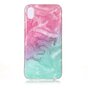 Coque TPU Marbre Transparente compatible avec iPhone XR - Bleu Rose