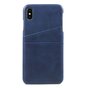&Eacute;tui porte-cartes en cuir artificiel Duo Cardslot Wallet &eacute;tui compatible avec iPhone XS Max - Bleu